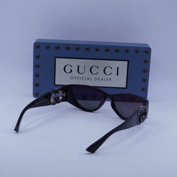 Gucci GG1824S 004 Cat Eye Sunglasses - Black/Black Stone/Grey Silver Mirror main image 6
